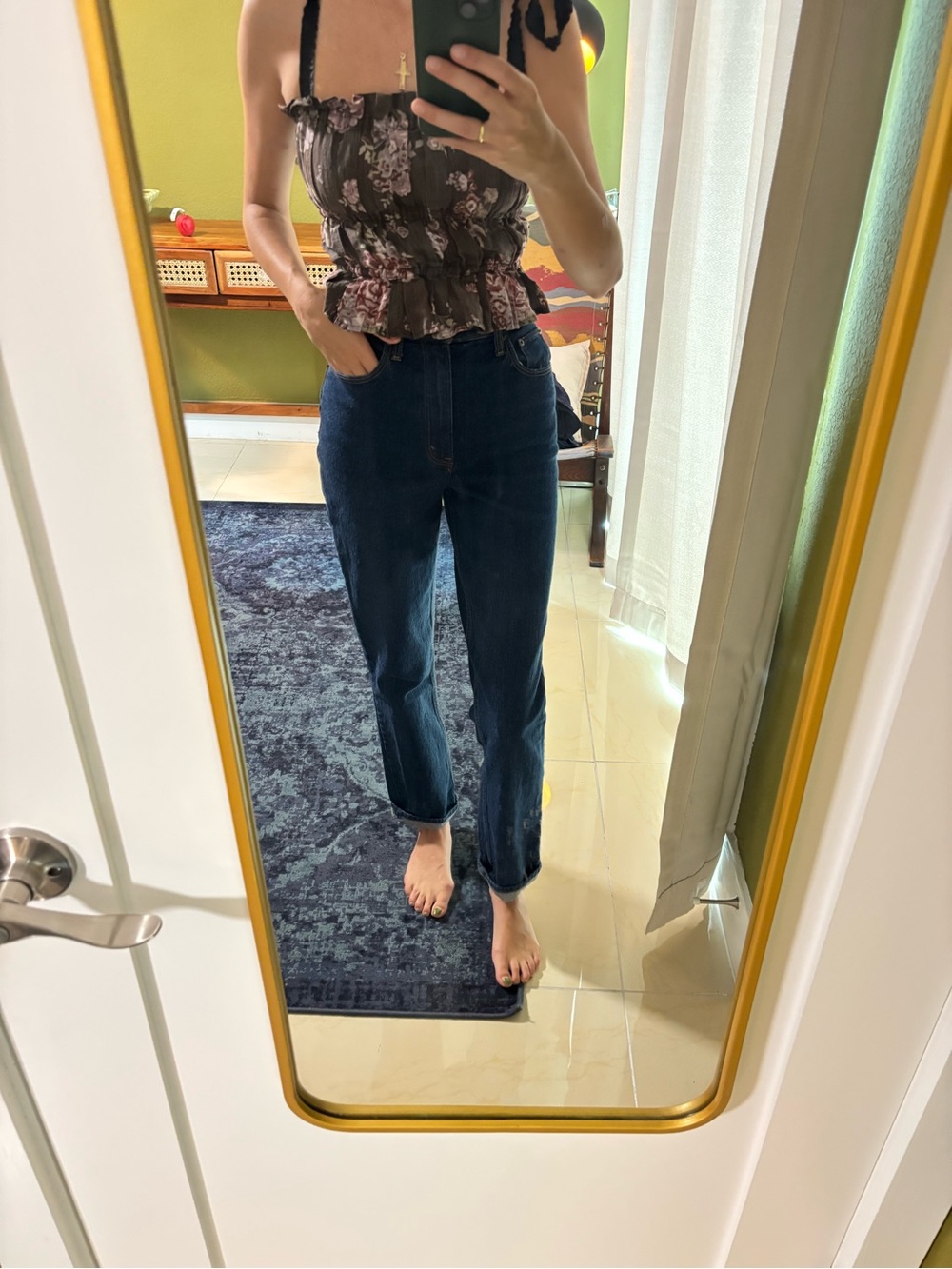 Abercrombie & Fitch Dark Blue Straight-Leg Jeans